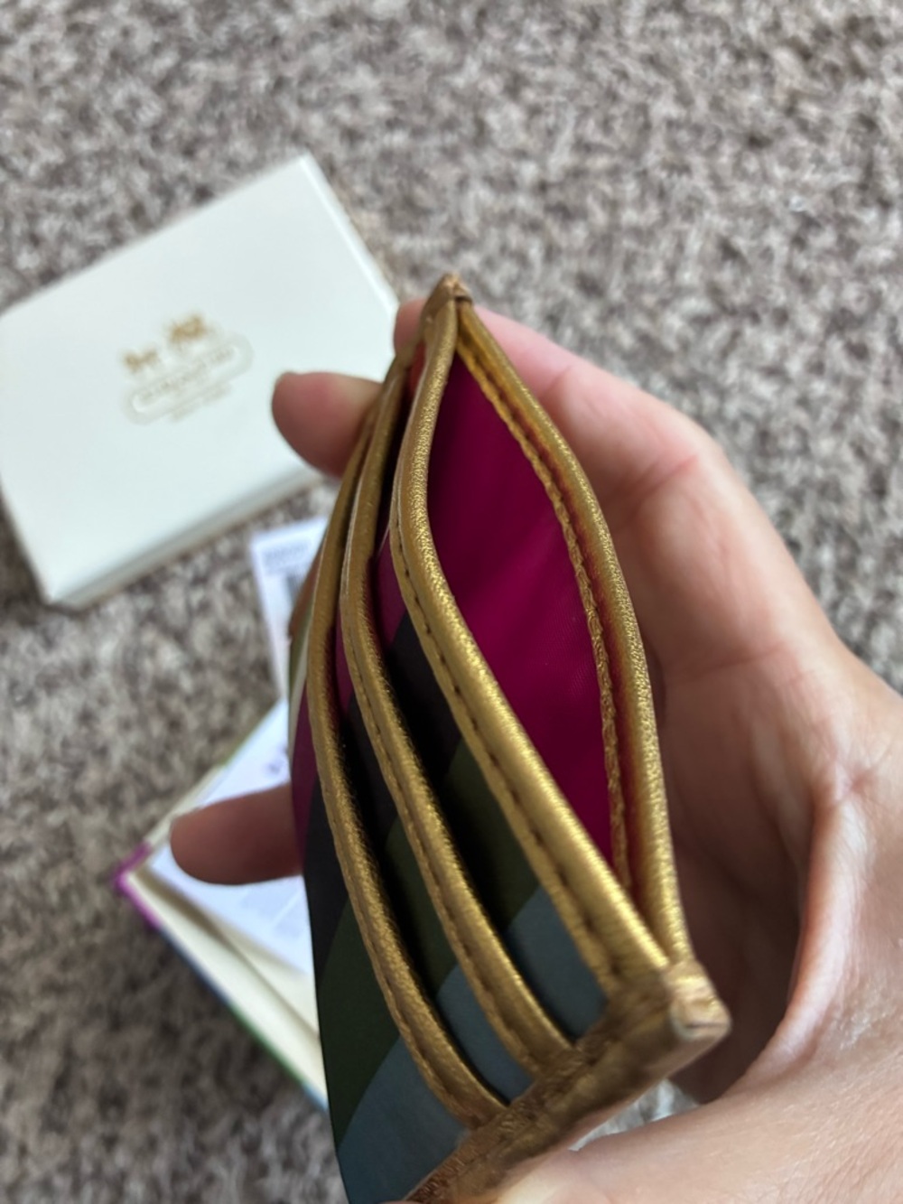 Coach Julia Legacy Stripe Id Credit Card Case Wallet Multicolor - Picture 4 of 5